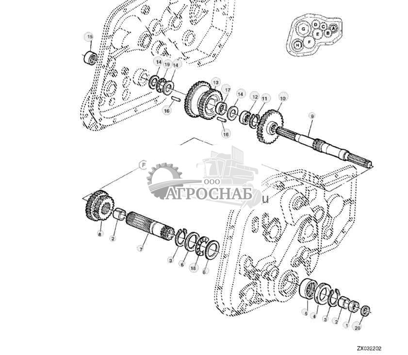 LENGTH-OF-CUT TRANSMISSION (SHAFT ''F'') (4-GEAR LOC TRANSMISSION) 